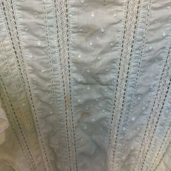 LoveShackFancy Hand Dyed Natasha Heritage Mini Dress in Lily Pond. Size P. - Picture 8 of 11